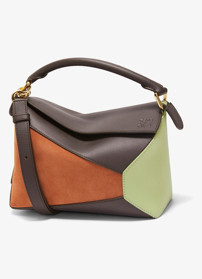 LOEWE Puzzle Edge Small handbag made of calfskin with suede details