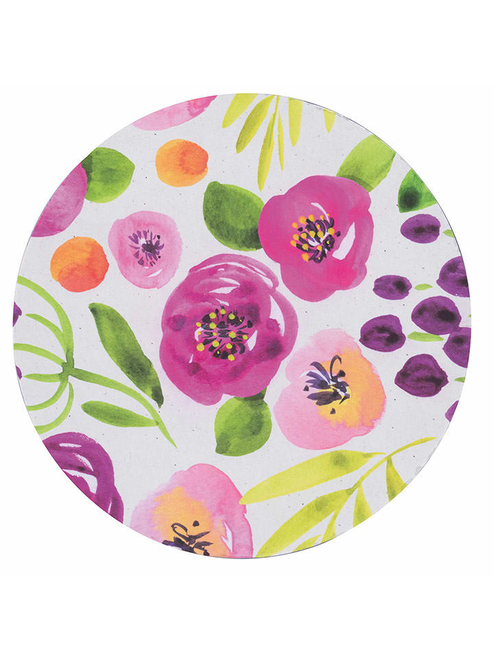 Villa d´Este 6er-Set: Untersetzer in Rosa/ Gelb -  Ø 33 cm günstig kaufen onesize