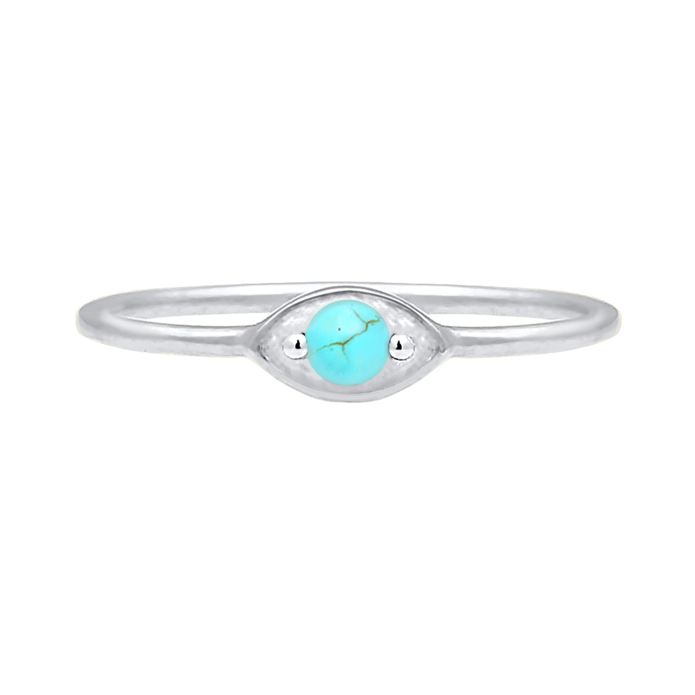 Elli Elli Bague Femmes Mauvais Œil Talisman avec Howlite en Argent Sterling 925 Plaqué Bague