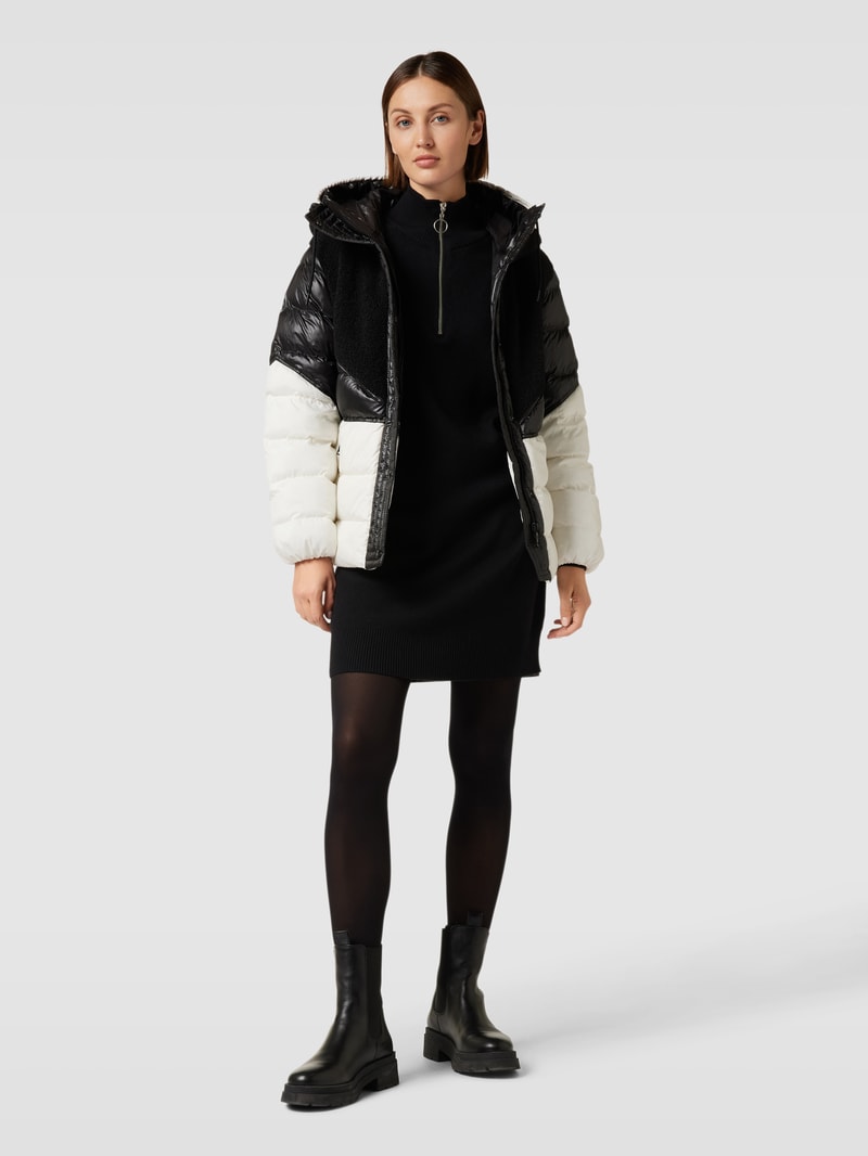 Steppjacke in Two-Tone-Machart in schwarz