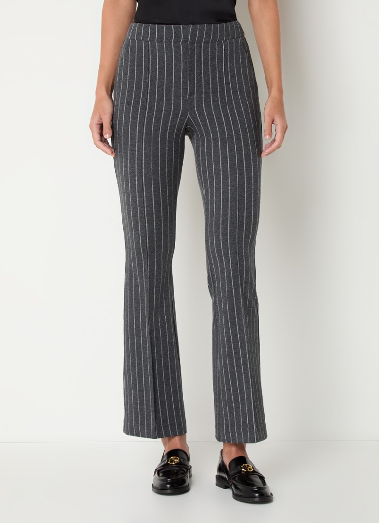 Spodnie Claudie Pierlot Fine Stripe Mid-Rise Flared