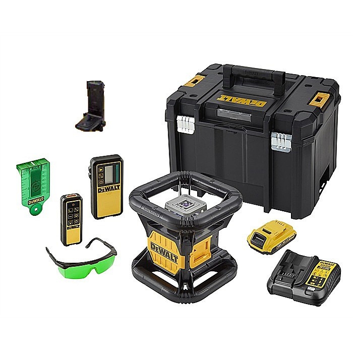 DeWalt DCE079D1G-QW 18 V 2,0 Ah Li-ion akkumulátoros, teljesen automatikus, forgó zöld lézer (kültéri)