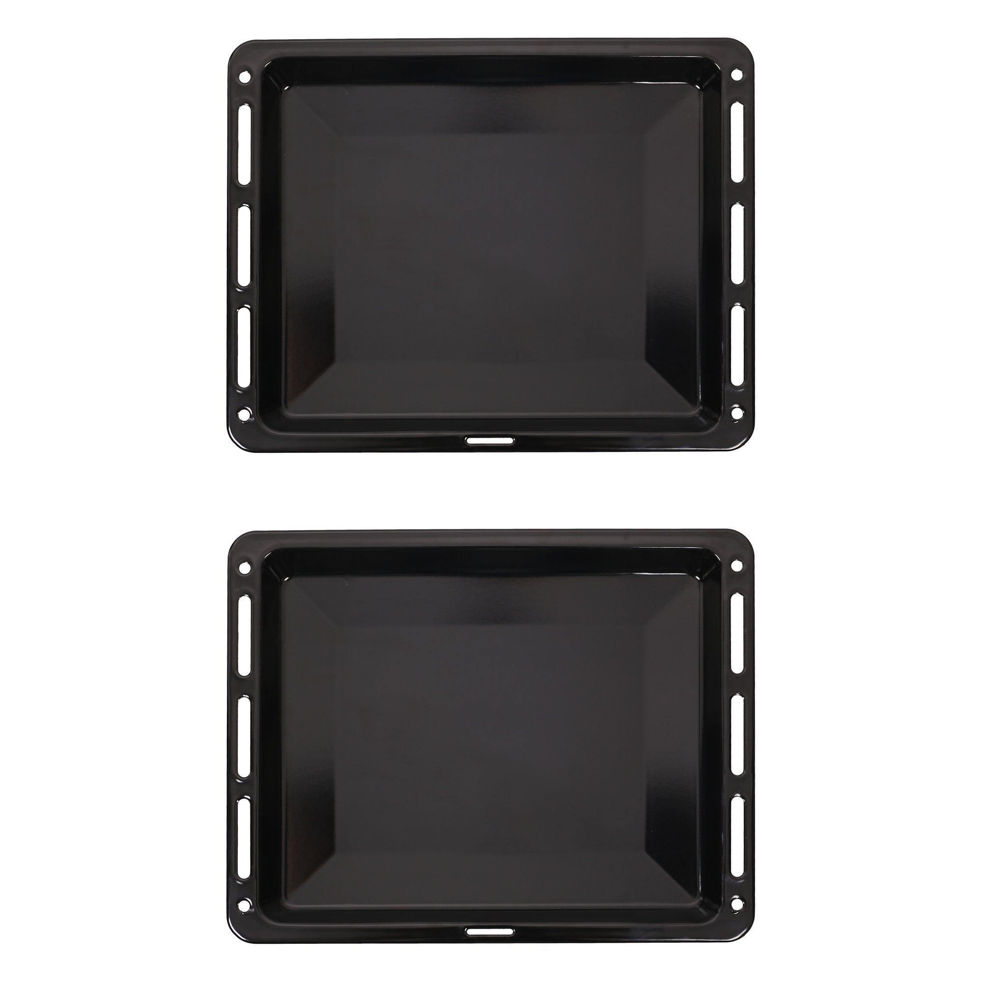 ICQN Backblech 460 x 370 x 30 mm, Fettpfanne für Backofen, Doppeltemailliert, (Backblech Set, 2-St), Passend für Bosch Neff Constructa, Kratzfest & Rosfrei