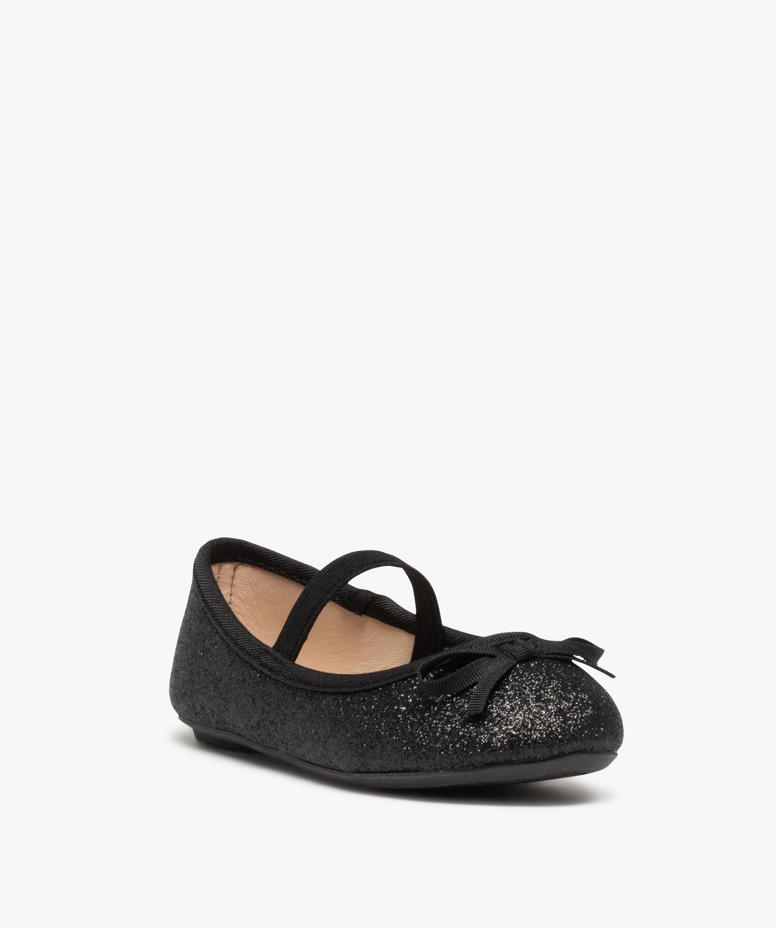 Ballerines fille à paillettes avec bride élastiquée noir | GEMO