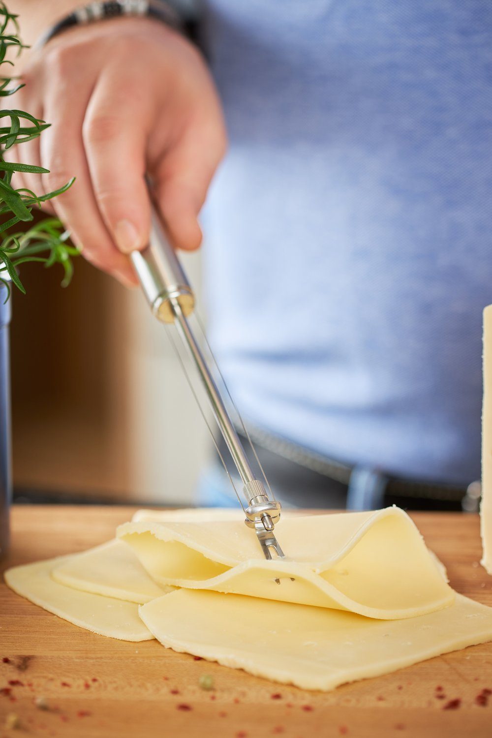 RÖSLE Käsemesser, Drahtschneider für Schnittkäse, Edelstahl 18/10
