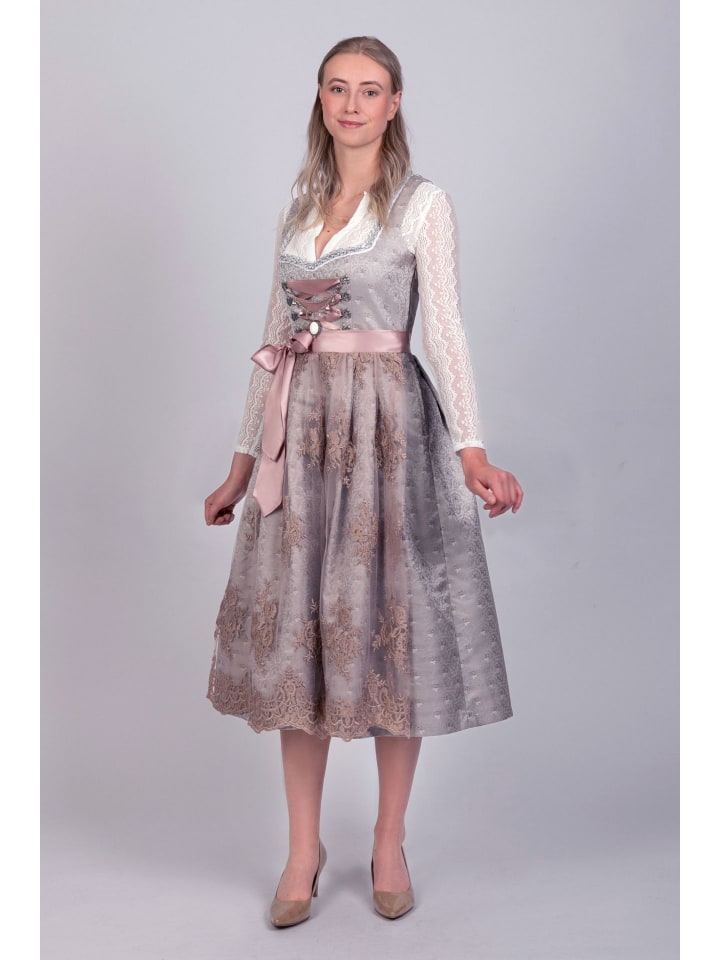 Edelnice Langes Dirndl 2-teilig Aurelie in silber, rosé günstig kaufen