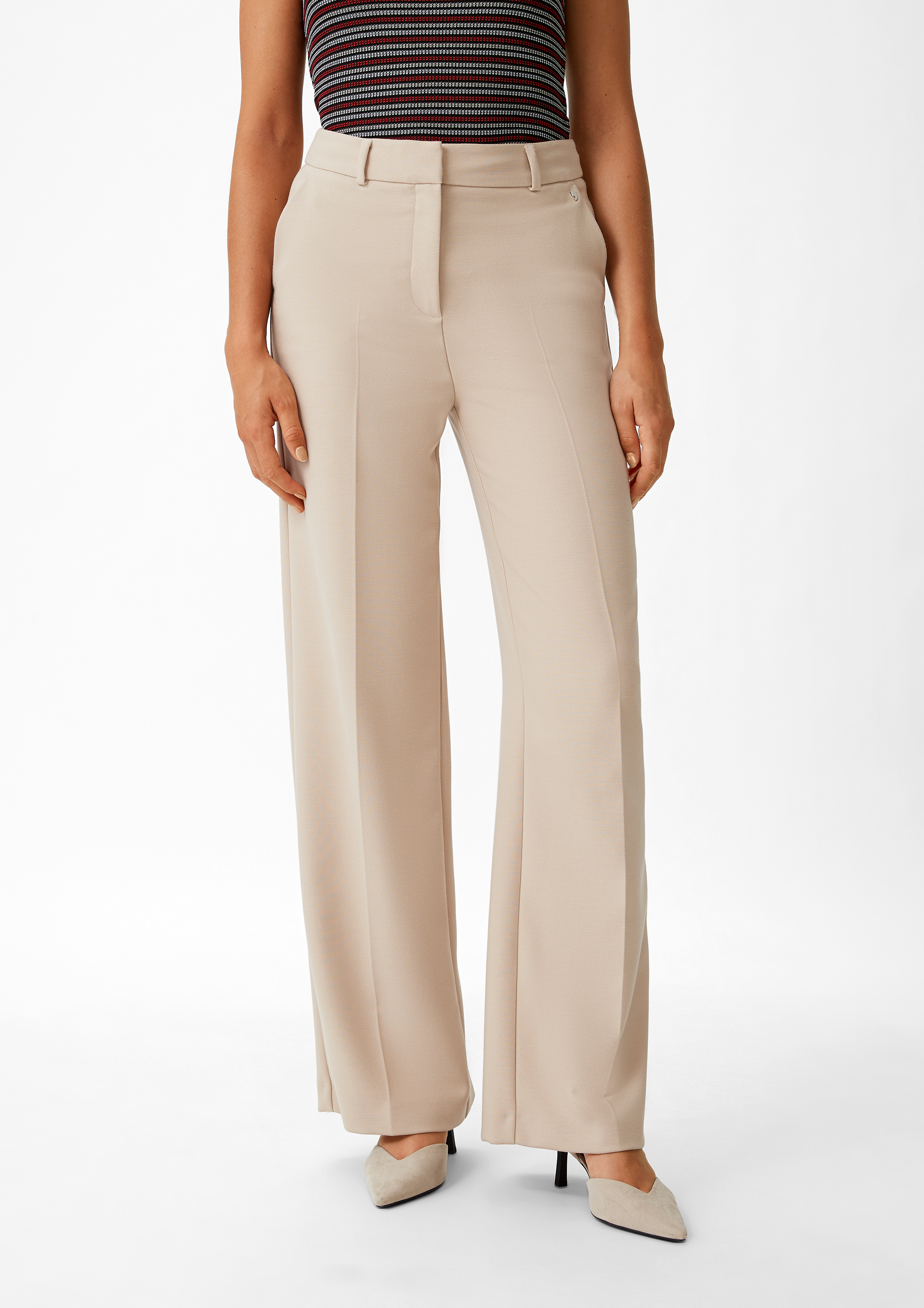 Regular: Hose aus Viskosemix - beige
