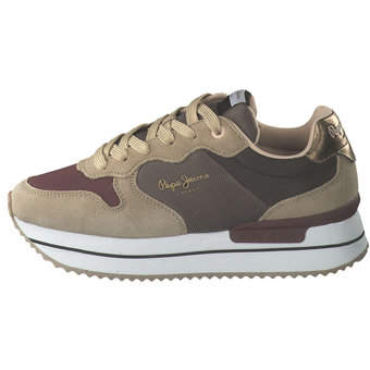 Pepe Jeans Rusper Poise Plateau Sneaker in braun