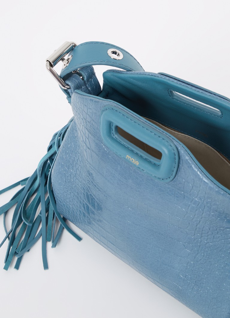 Maje Mini Miss M leather crossbody bag with croc texture