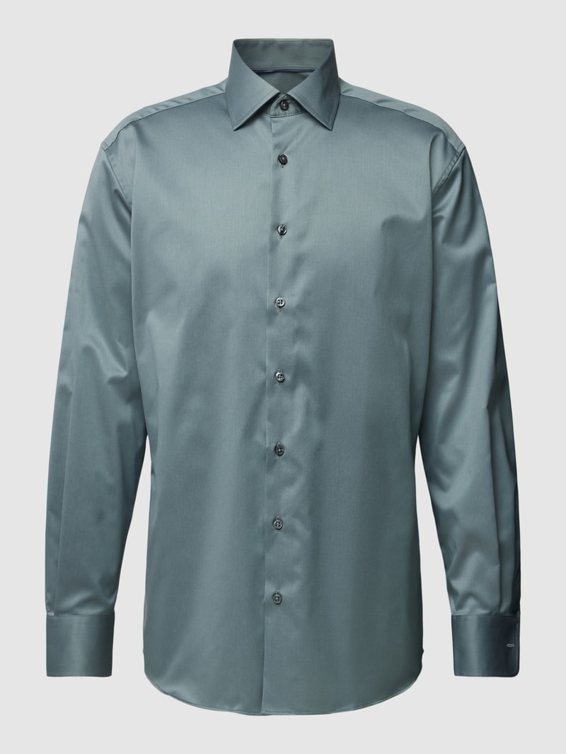Modern Fit Premium Shirt mit Kentkragen in grün