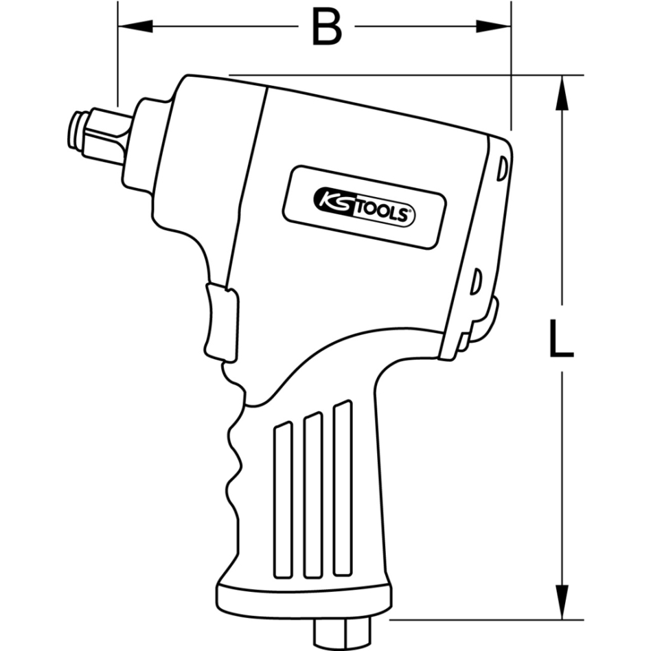 Llave de impacto neumática KS Tools 515.3855 miniMONSTER Xtremelight de 3/8