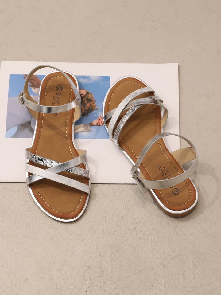 Sixth Sens Sandalen in Silber günstig kaufen