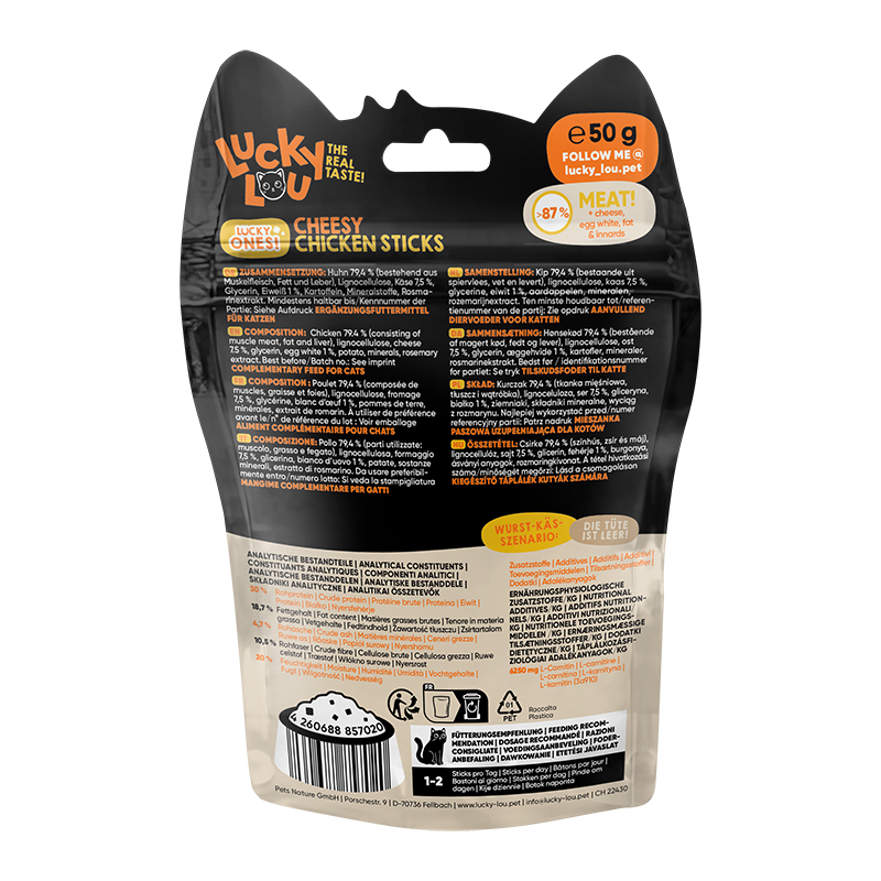 Lucky Lou Snacks Lucky Lou Lucky Ones Sticks 8x50 g Huhn & Käse
