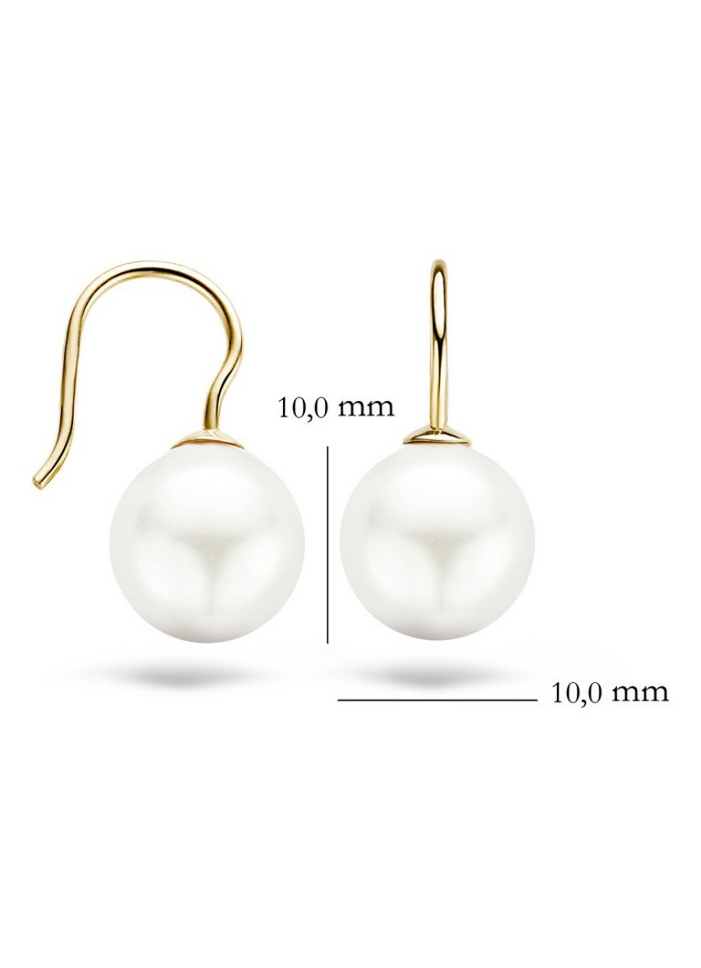 Orecchini rosa cipria in oro giallo 14 carati con perla 7049YPW