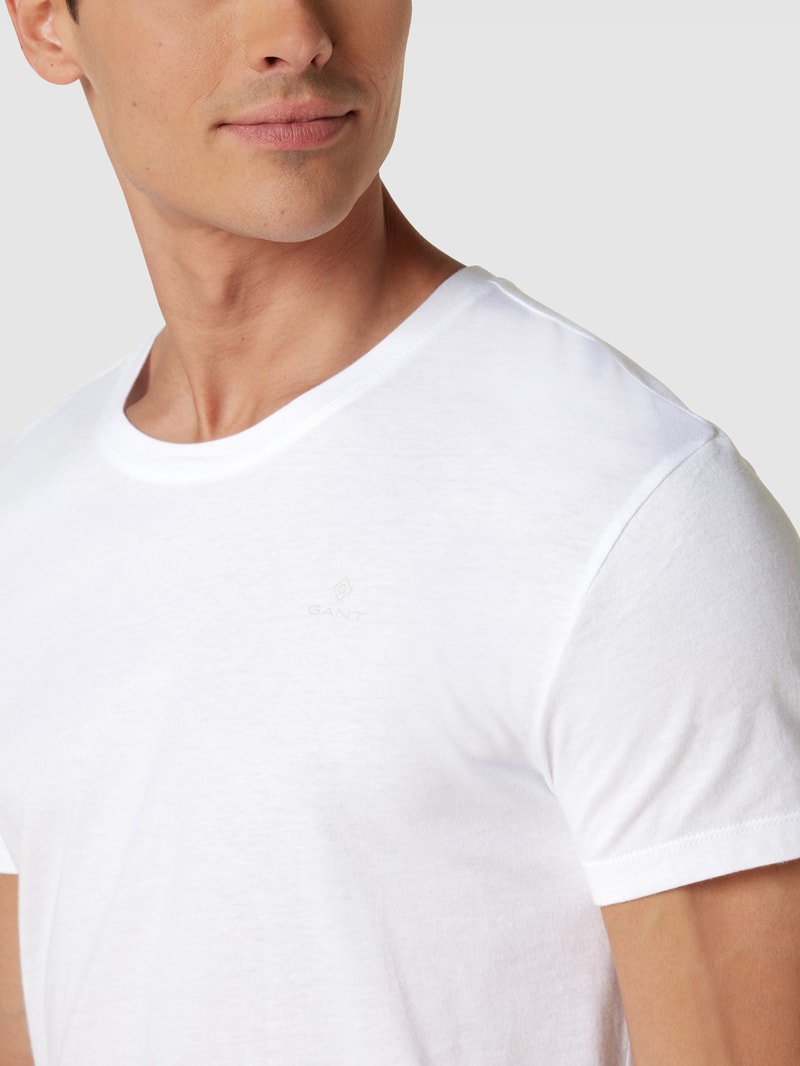 T-Shirt mit Logo-Print im 2er-Pack in dunkelblau