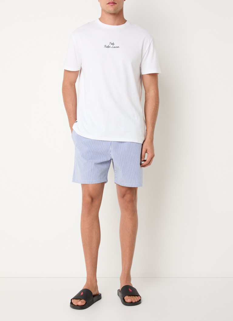 Calção de banho Ralph Lauren Traveler com estampa listrada e bolsos laterais.