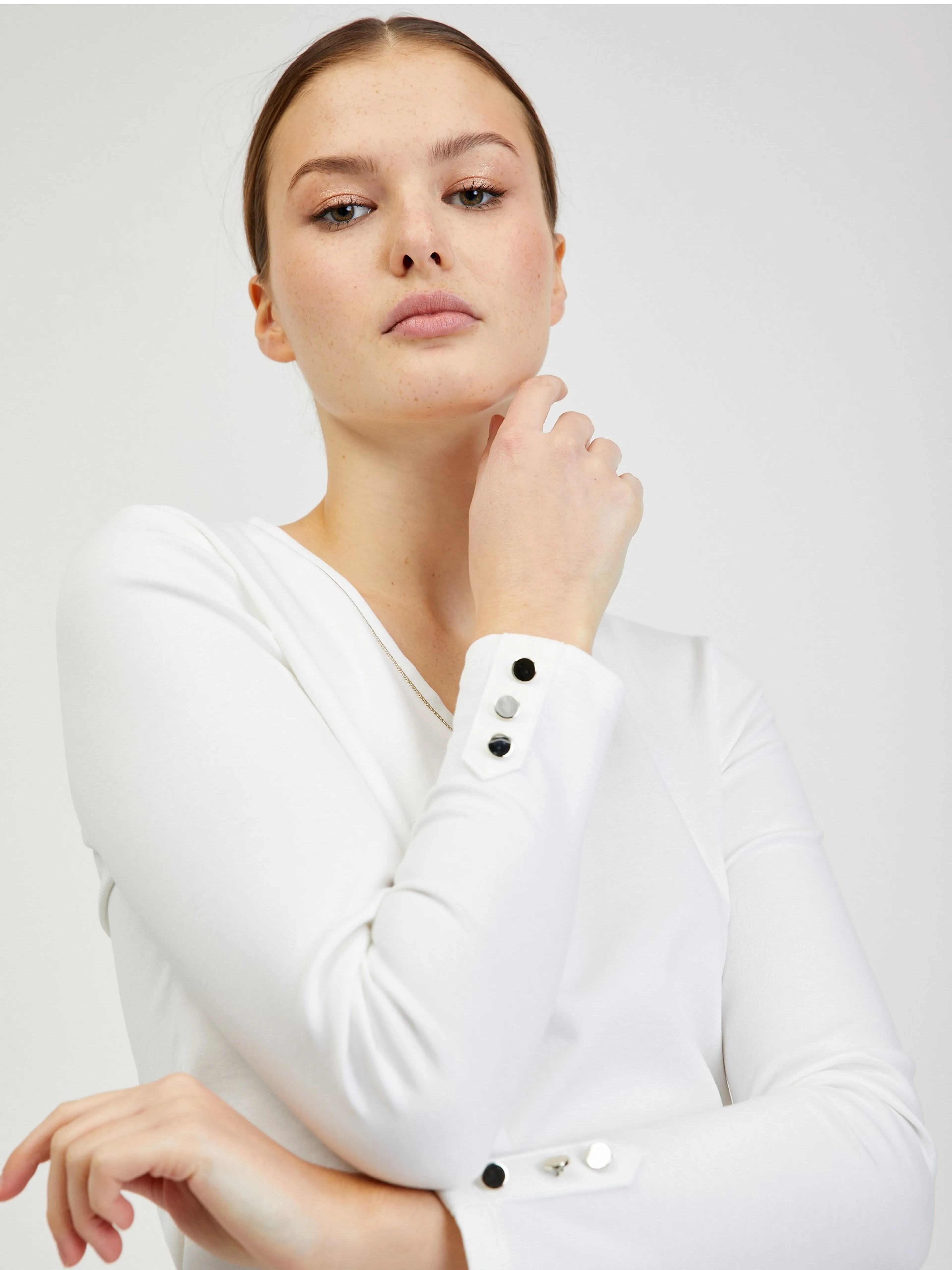 Weißes langärmeliges Damen T-Shirt ORSAY