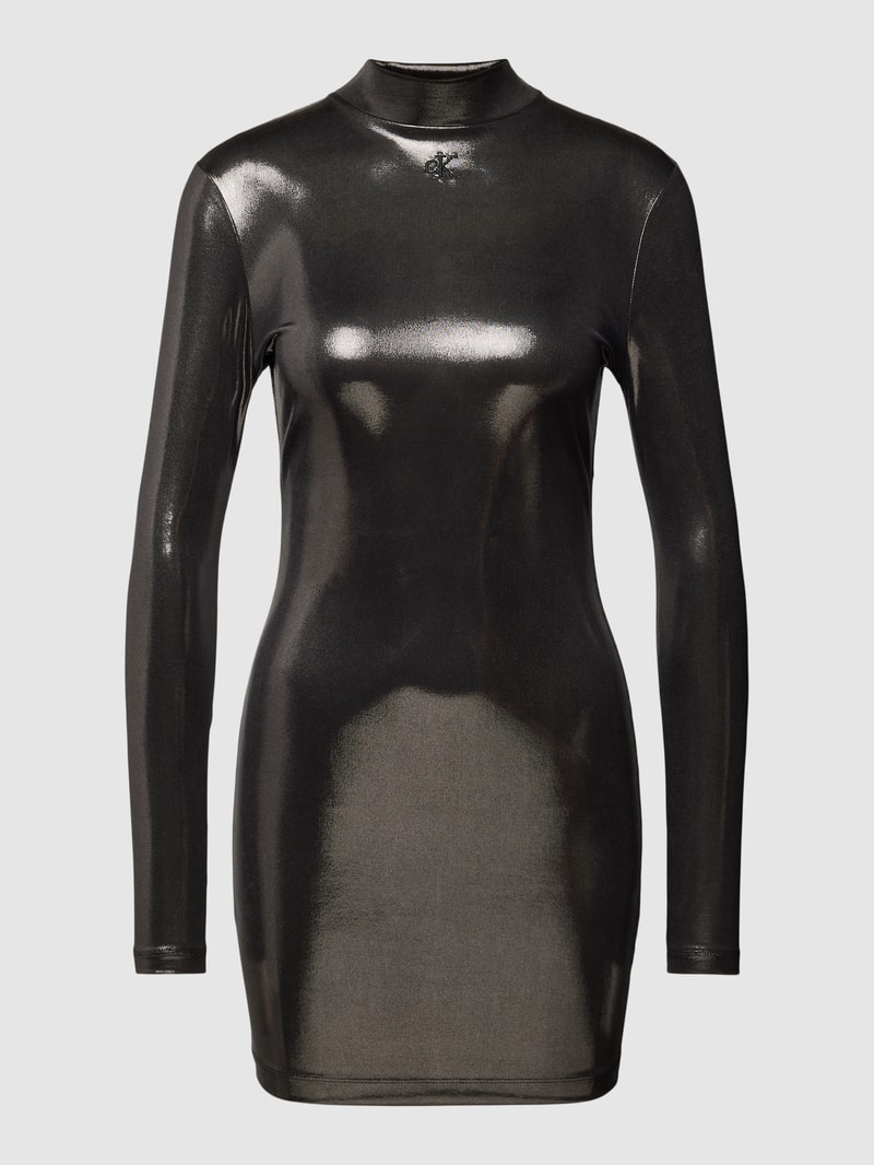 Minikleid in metallic in black
