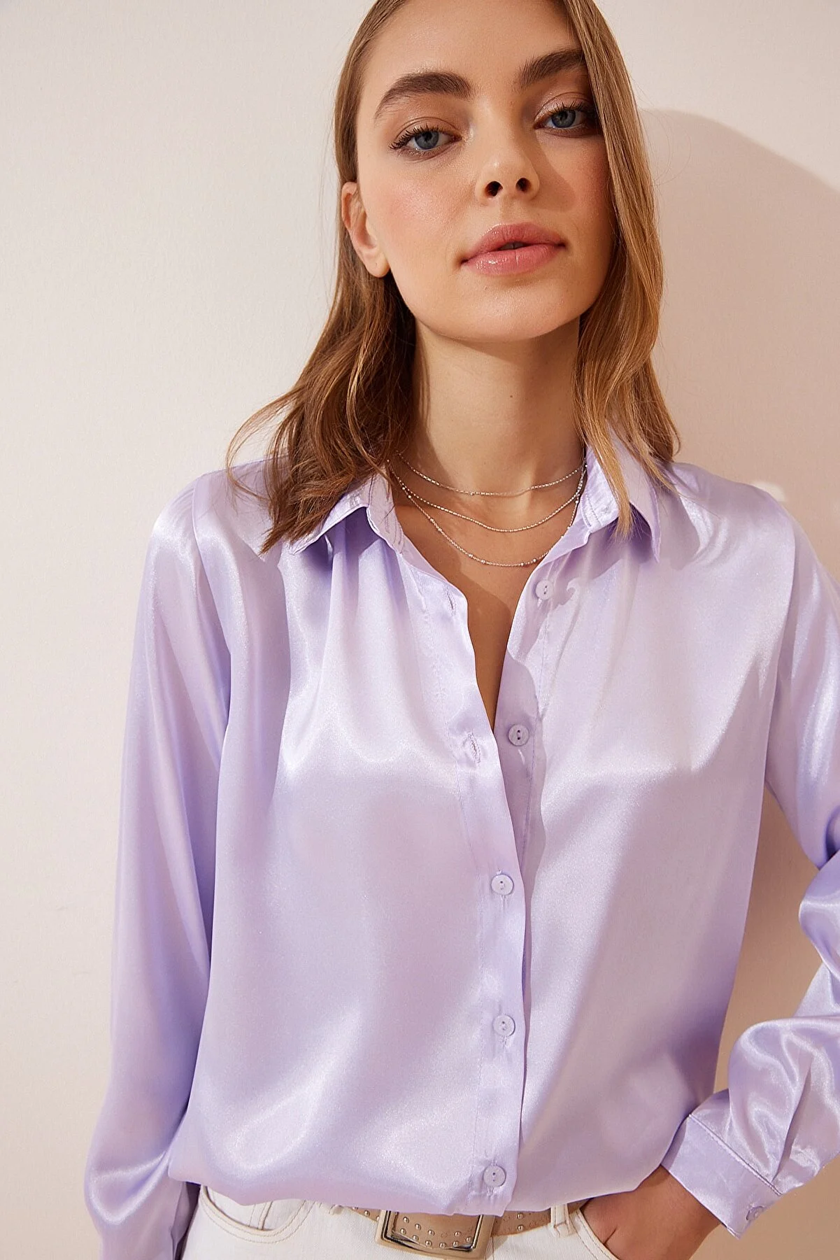 Happiness İstanbul  Hemde - Lila - Regular Fit