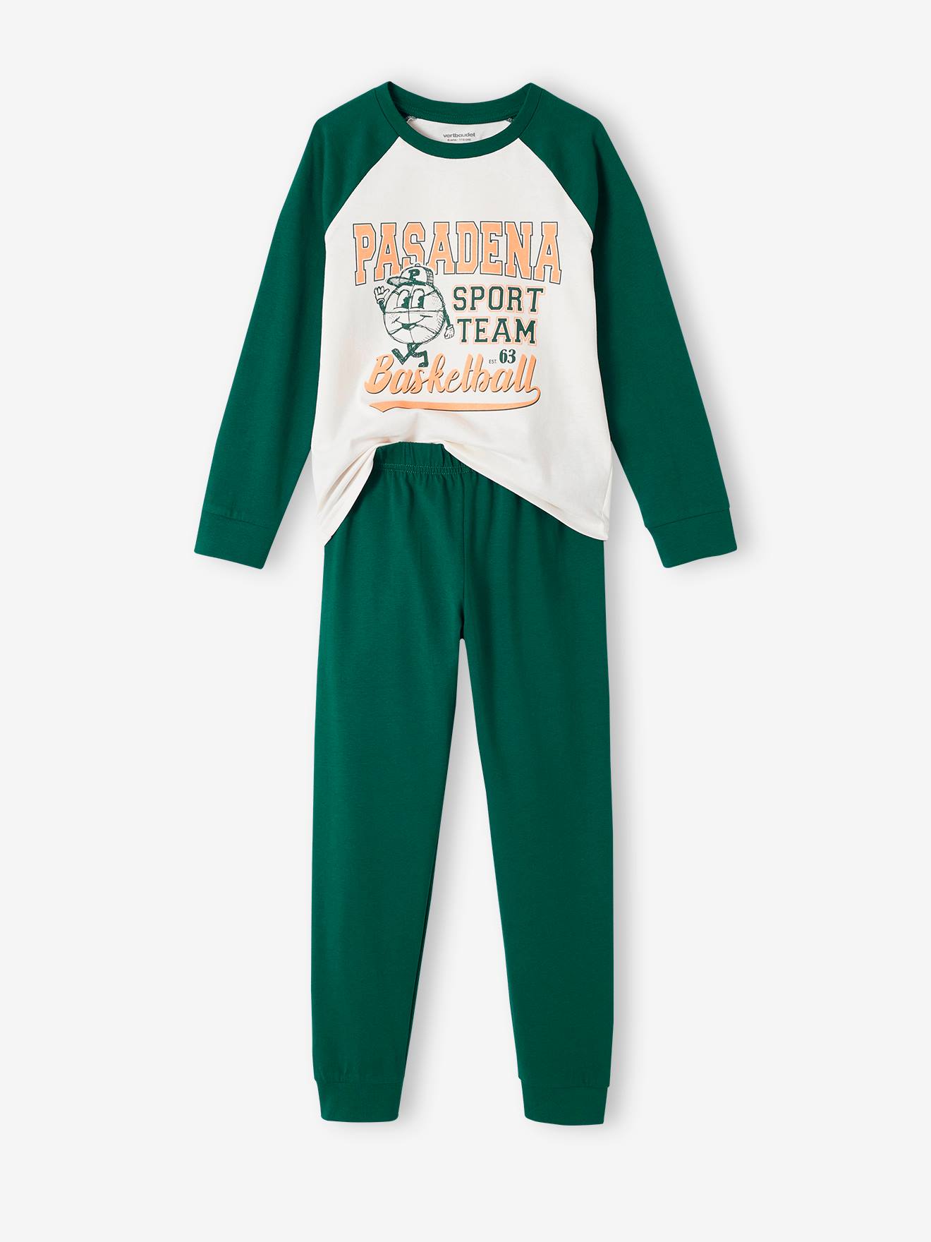 Pyjama basketball garçon vert sapin