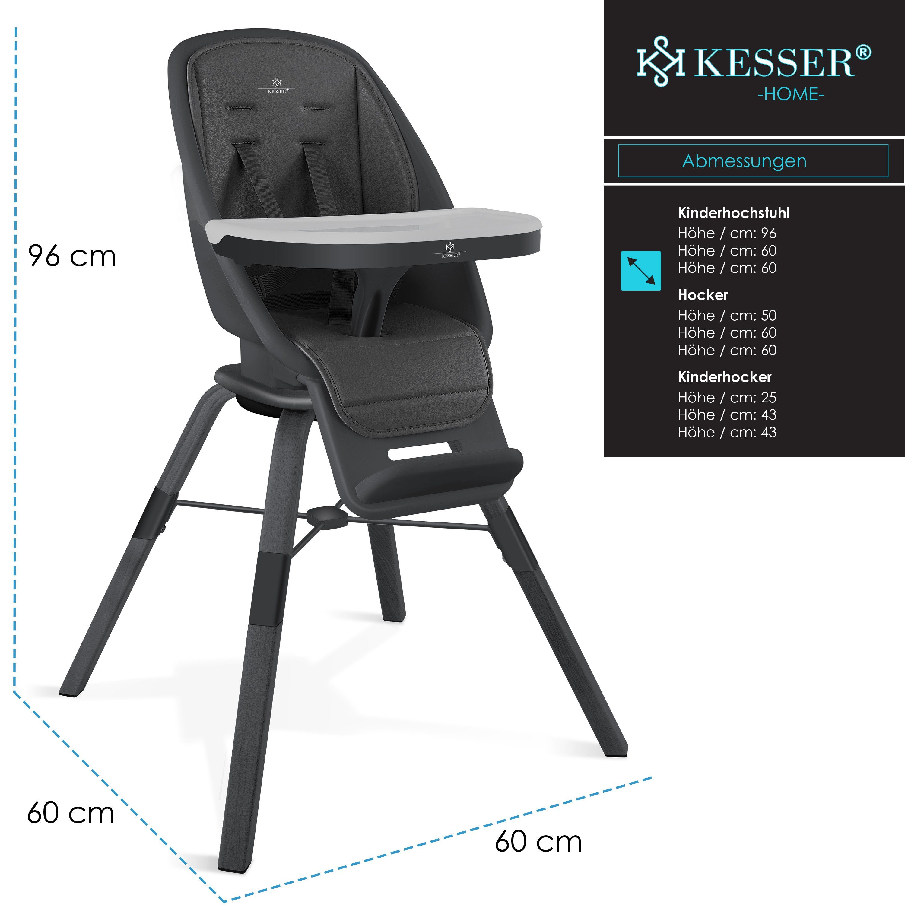 KESSER Hochstuhl, 3in1 Toni Hochstuhl Kinderhochstuhl, Babystuhl, Kombihochstuhl