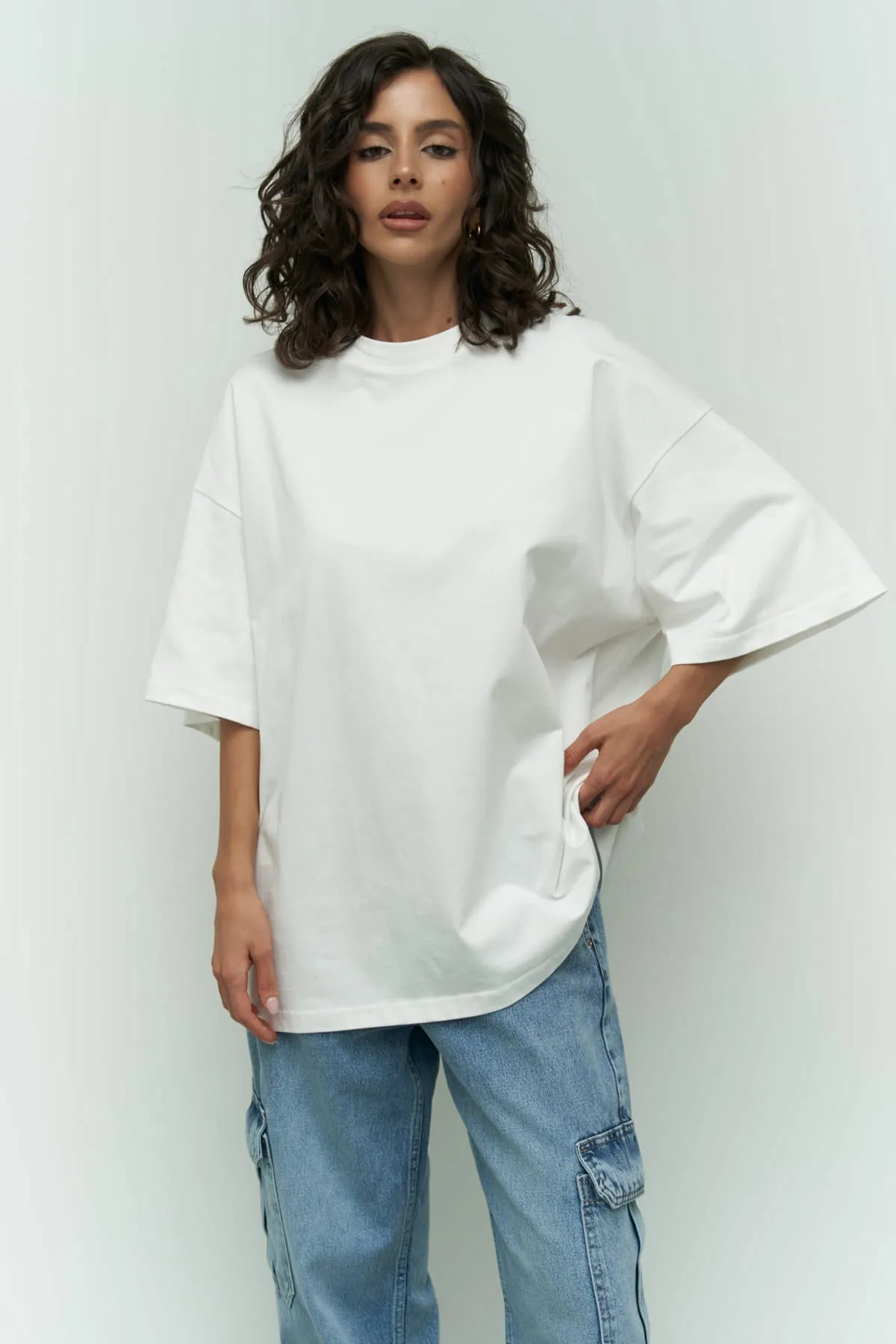 MAİ COLLECTİON  T-Shirt - Weiß - Oversized