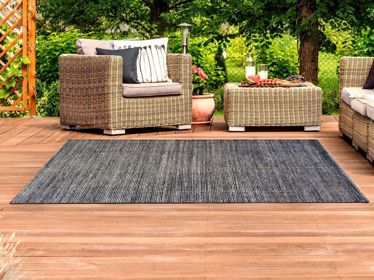 Outdoorteppich Baahar Anthrazit 200 x 250 cm
