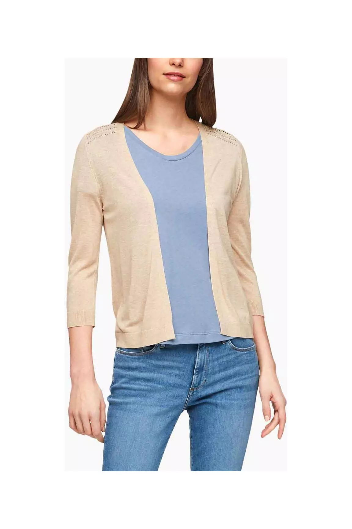 S Oliver Cardigans Femme couleur beige