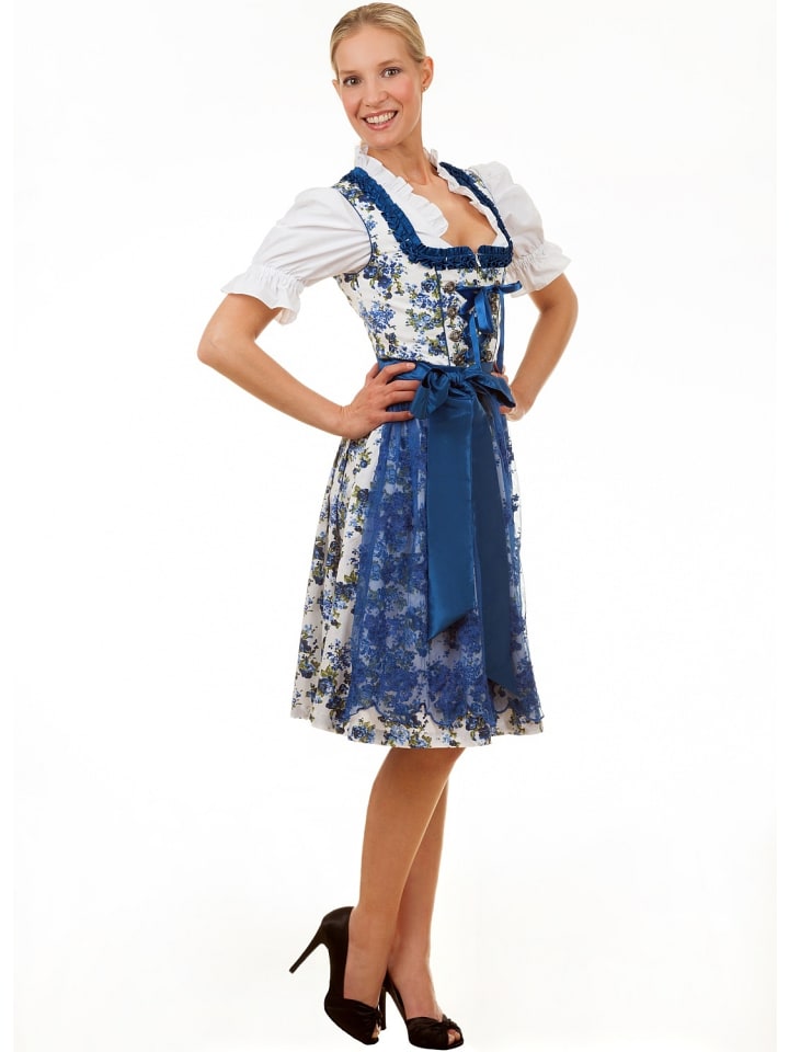 Edelnice Midi Dirndl 2-teilig Estefania in blau günstig kaufen