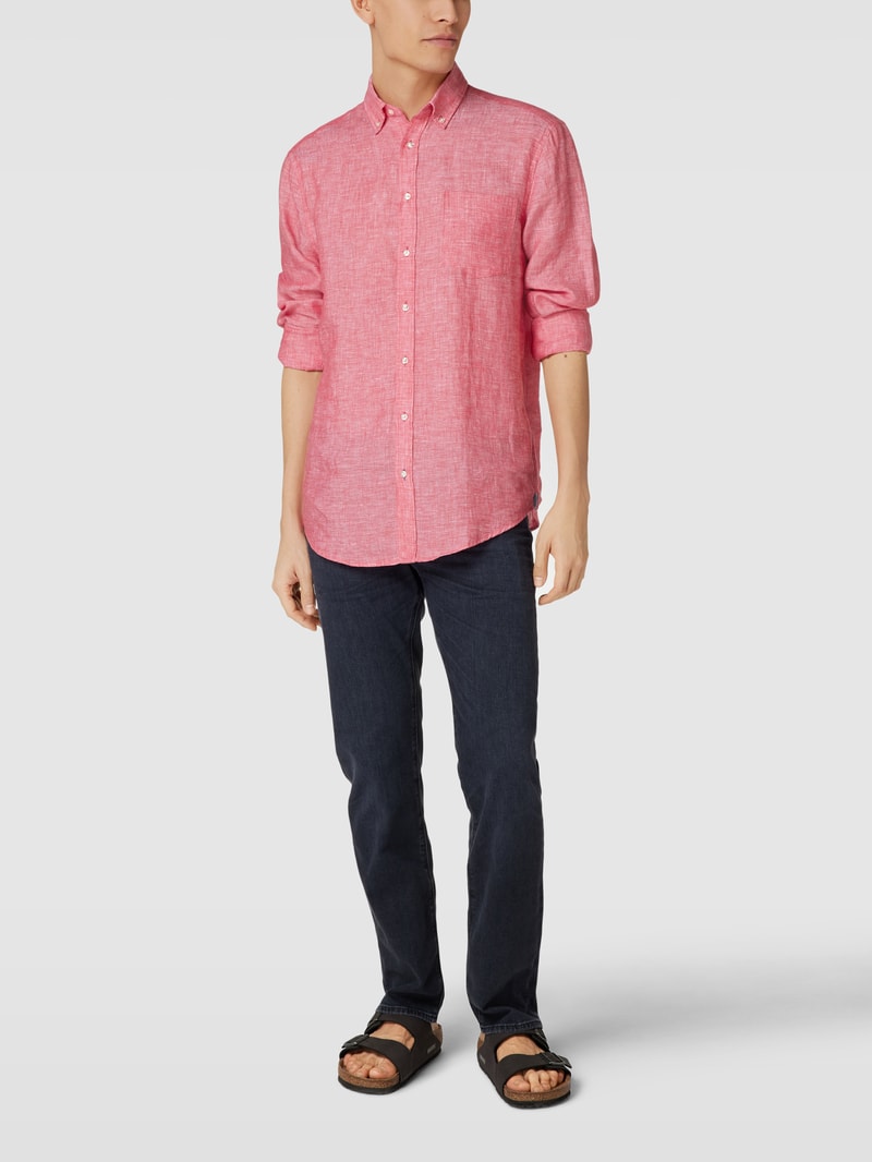 Freizeithemd mit Button-Down-Kragen in rot