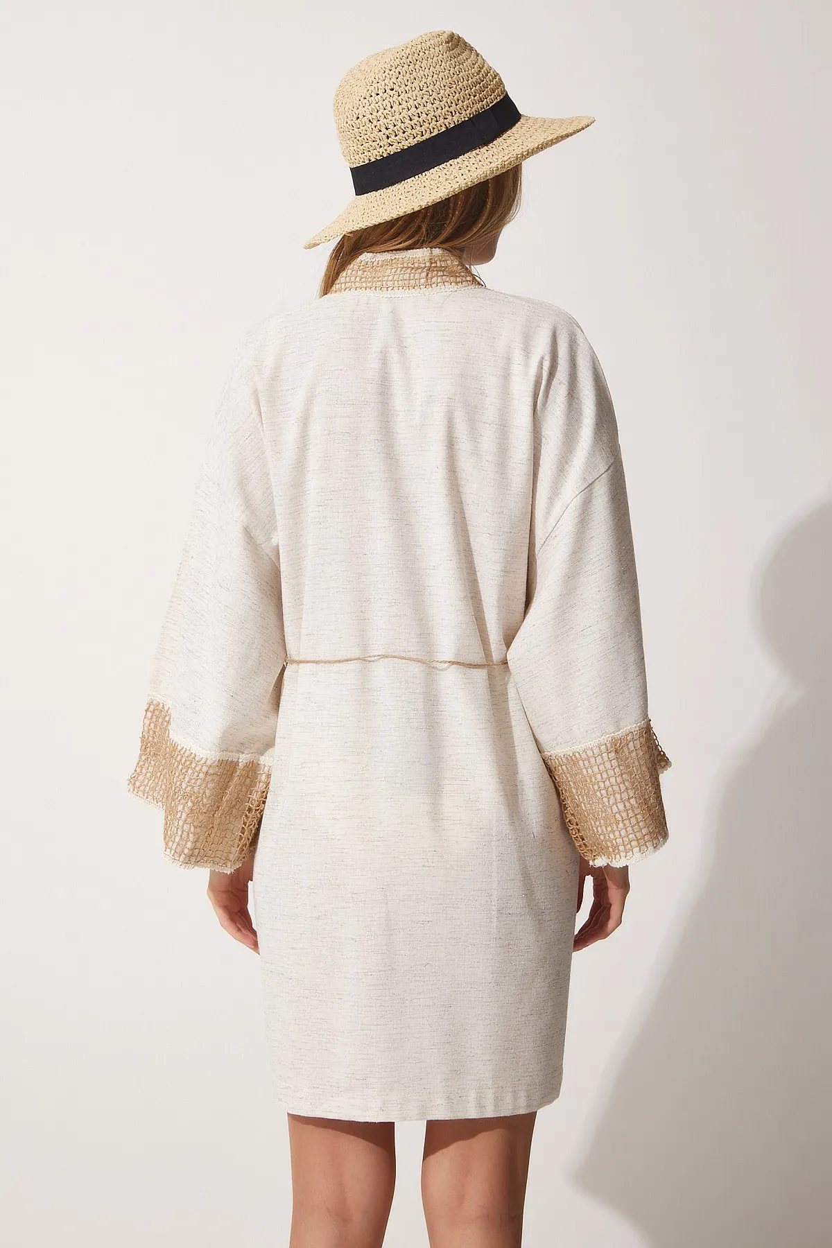 Happiness İstanbul  Kimono & Kaftan - Beige - Regular Fit