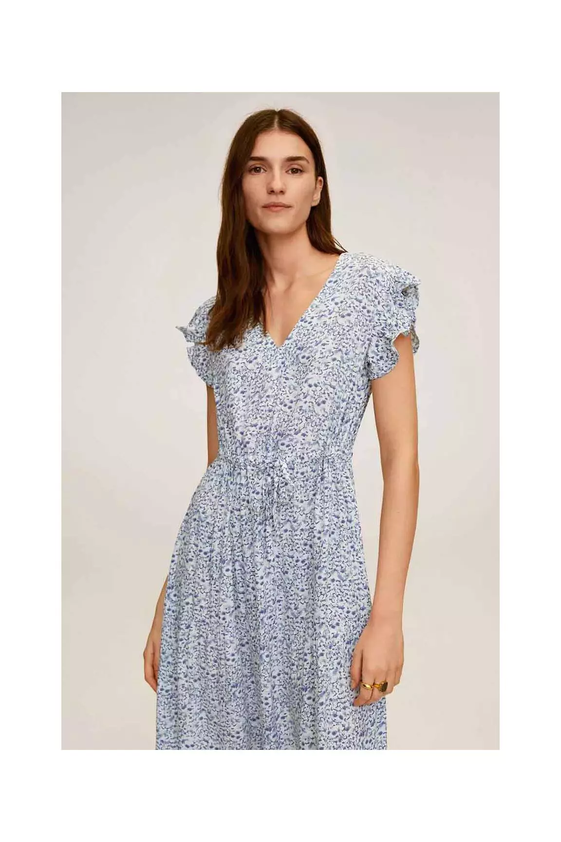 Mango Robes Longues Femme couleur bleu