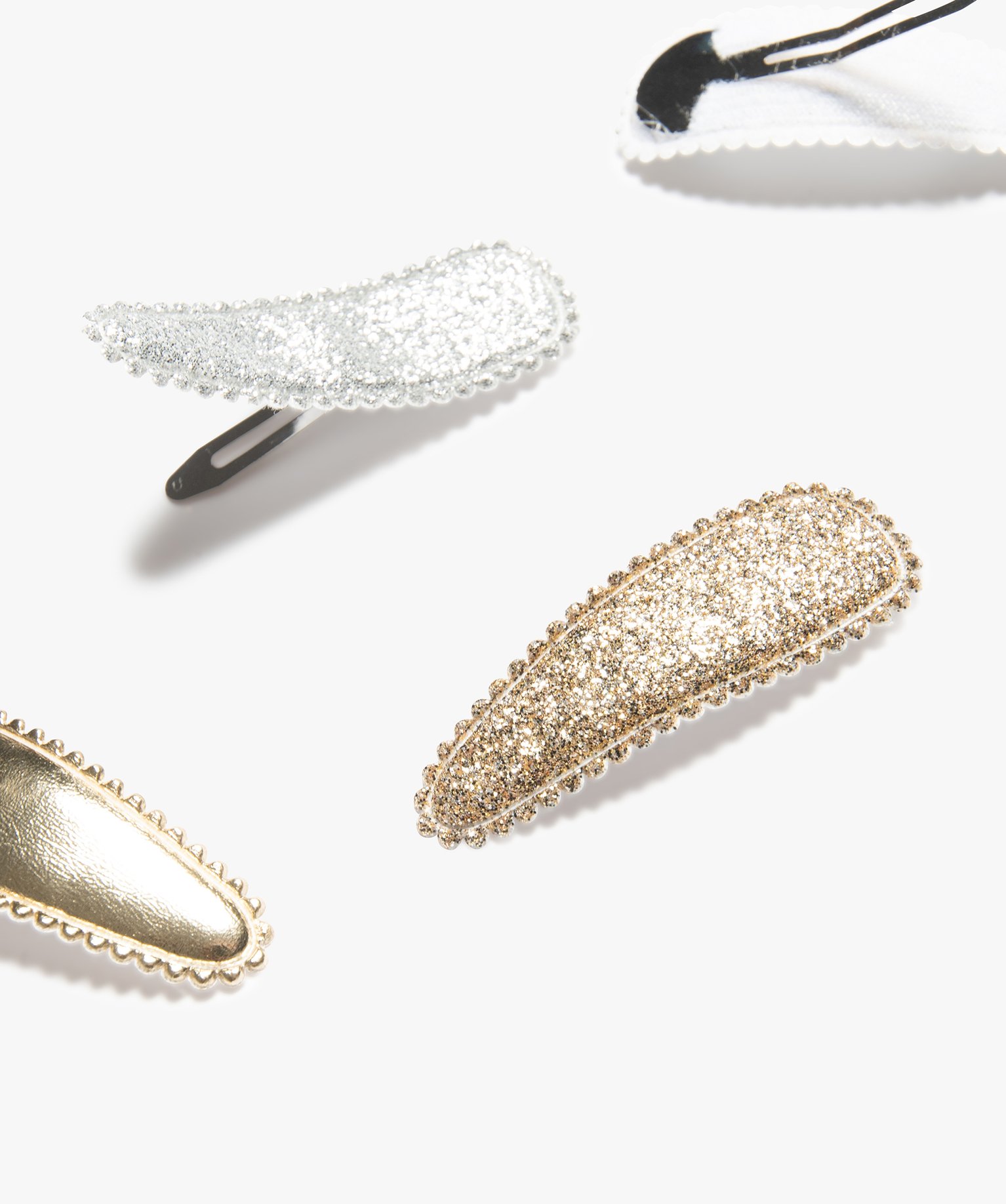 Barrettes à cheveux fille brillantes (lot de 4) argent | GEMO