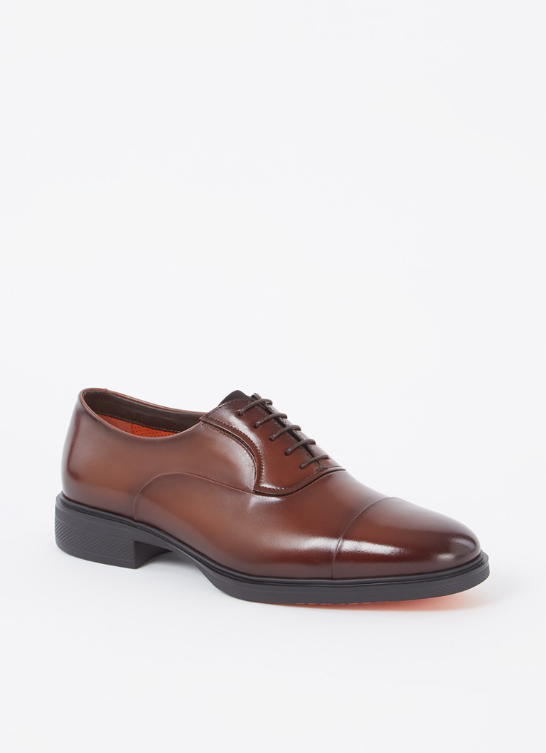 Sapato Santoni Easy On de couro com cadarço