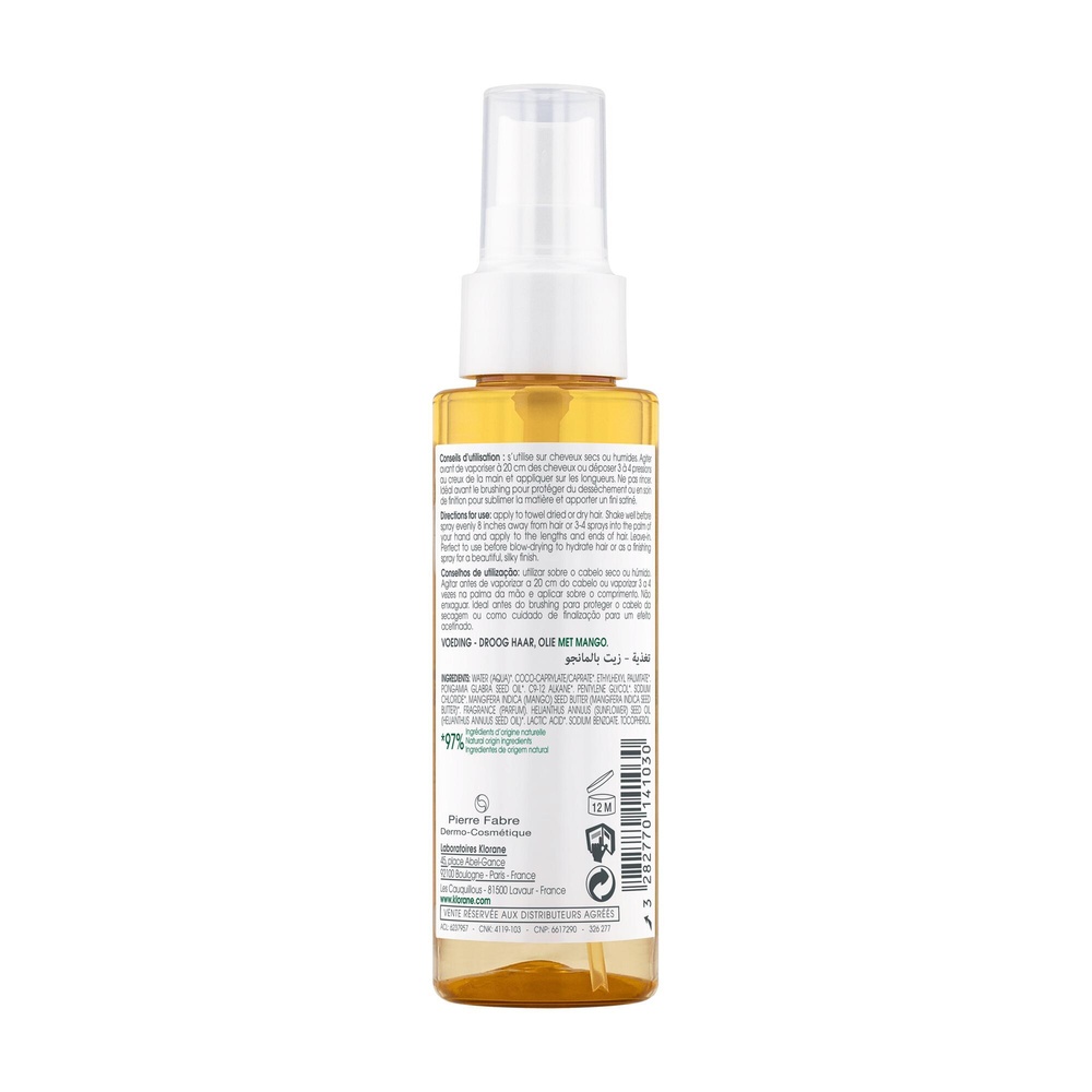 Klorane Mangue Huile Nutrition 100ml Huile cheveux
