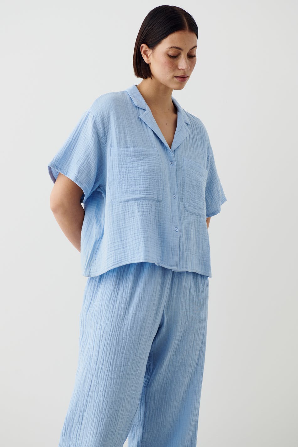 Gauze pyjamas shirt
