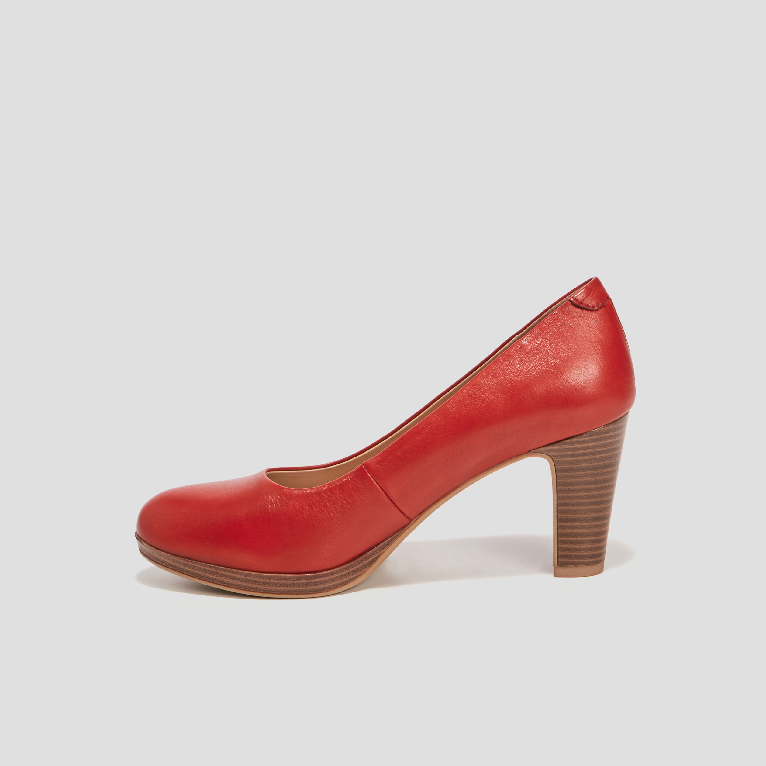 Escarpins à talons en cuir rouge femme | La Halle