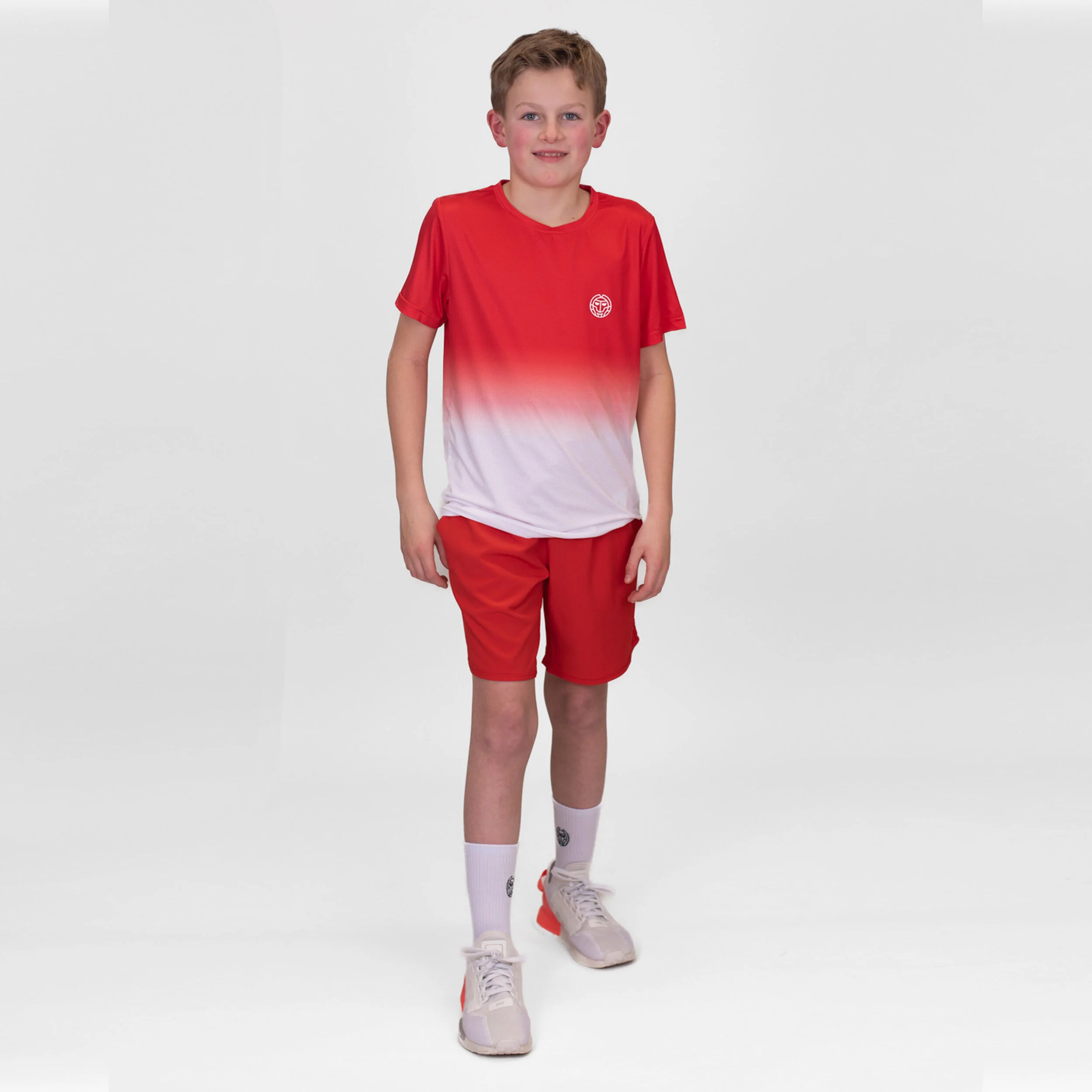 Crew Gradiant T-Shirt Jungen - Rot, Weiß