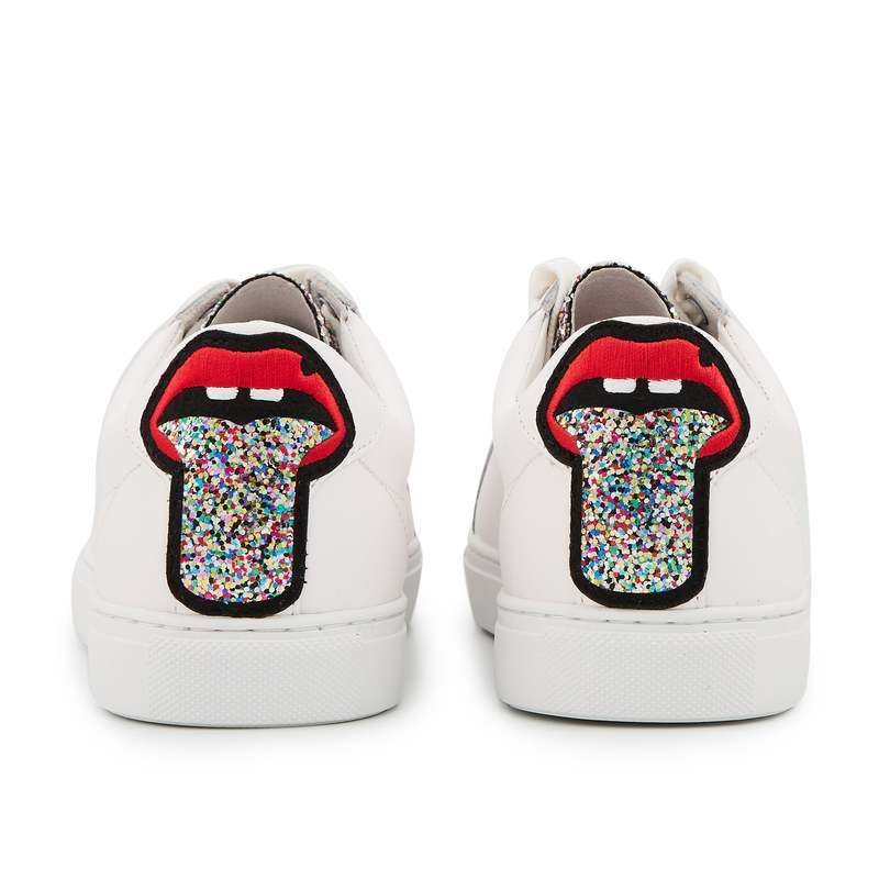 Baskets en cuir Simone glitter tongue