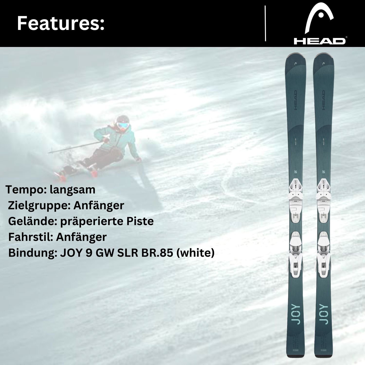 Head Ski, Damen Ski Head easy Joy 2024 + Bindung Joy 9 GW SLR Alpinski