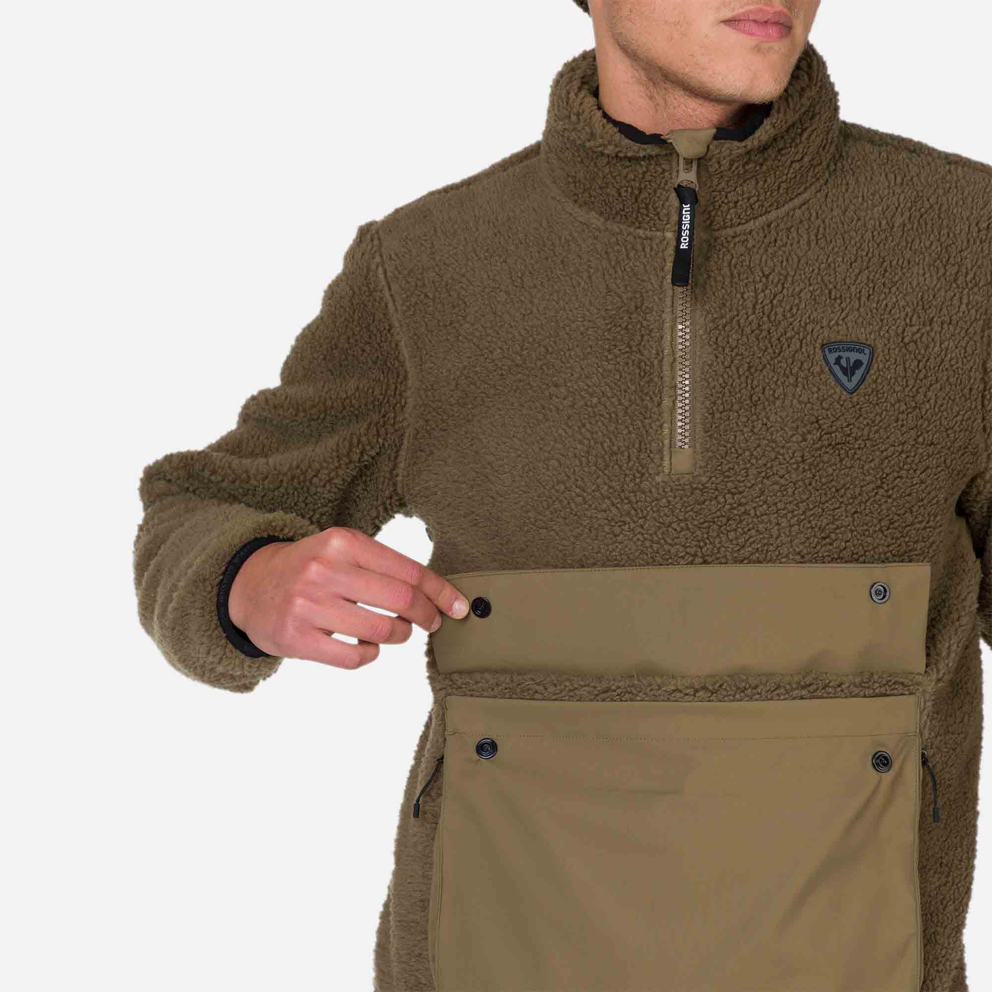 Sweat anorak en polaire homme