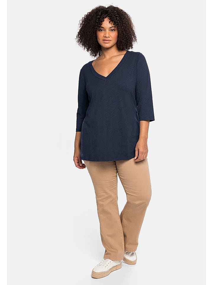 sheego 3/4-Arm-Shirt in nachtblau günstig kaufen 52/54