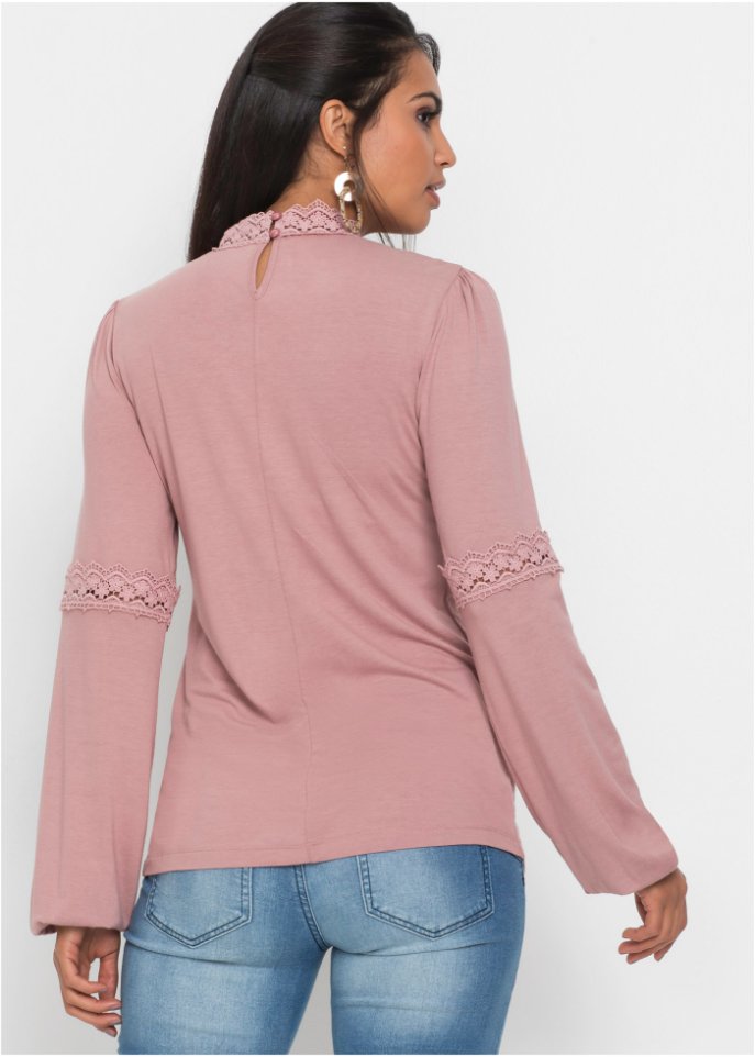 Langarmshirt mit Spitze