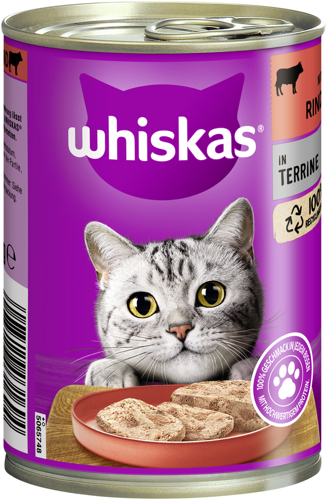Whiskas Nassfutter Whiskas Adult 1+ Terrine 12x400g Rind