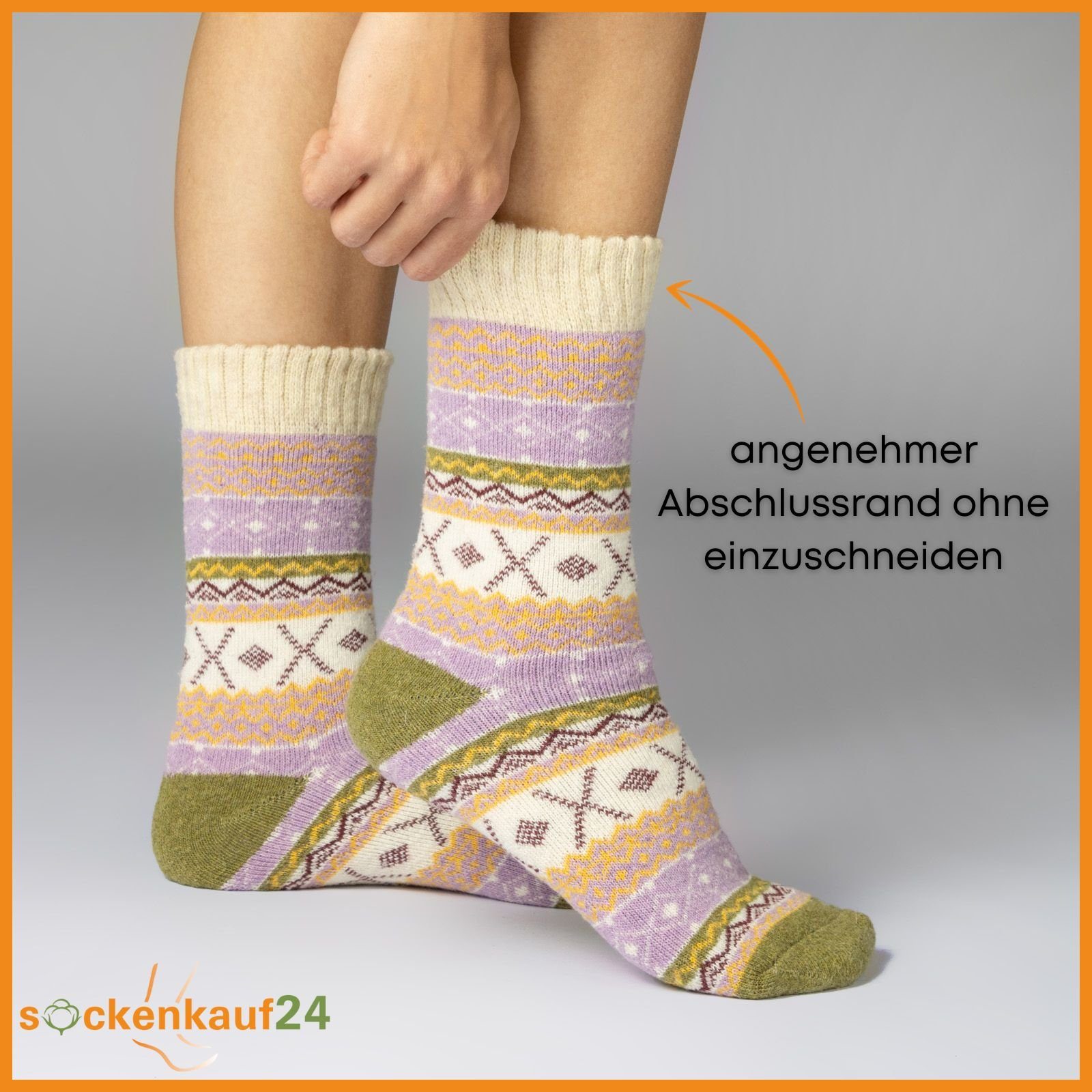 sockenkauf24 Thermosocken 5 Paar Damen & Herren dicke warme Wollsocken Innenfrottee Wintersocken WP