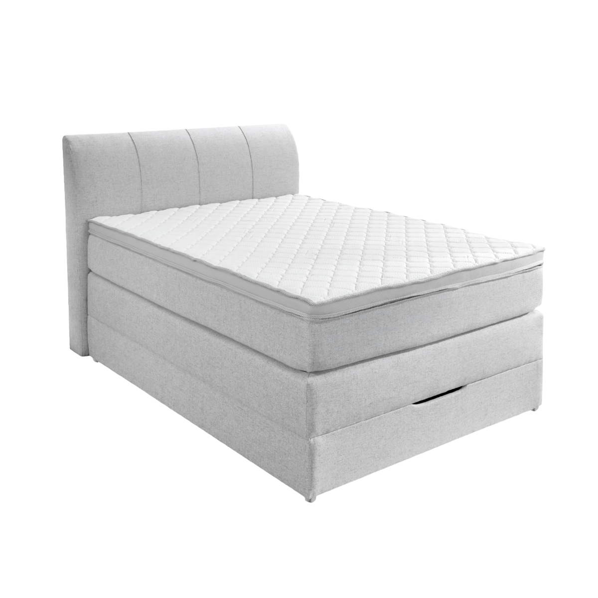 Sun Garden Boxspringbett Modesto mit Bettkasten Silber 100 x 200 cm