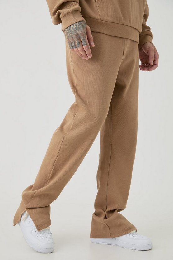 Tall gerippte Jogginghose mit geteiltem Saum