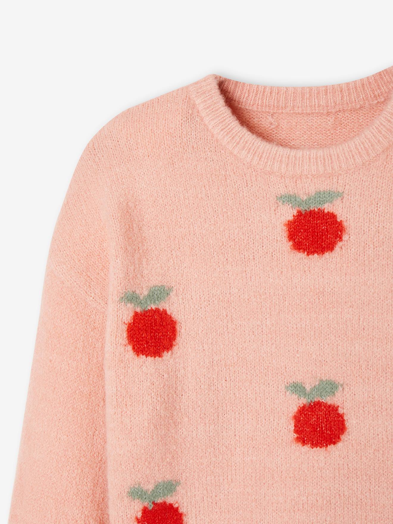 Vertbaudet Weicher Mädchen Jacquardpullover Oeko-Tex - rosa