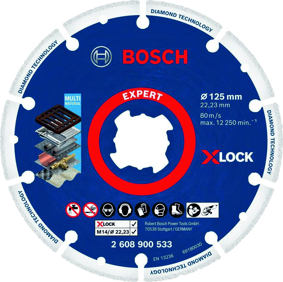Αξεσουάρ Bosch Blue 2608900533 Μεταλλικός δίσκος X-LOCK με διαμάντι 125 x 22,23 mm