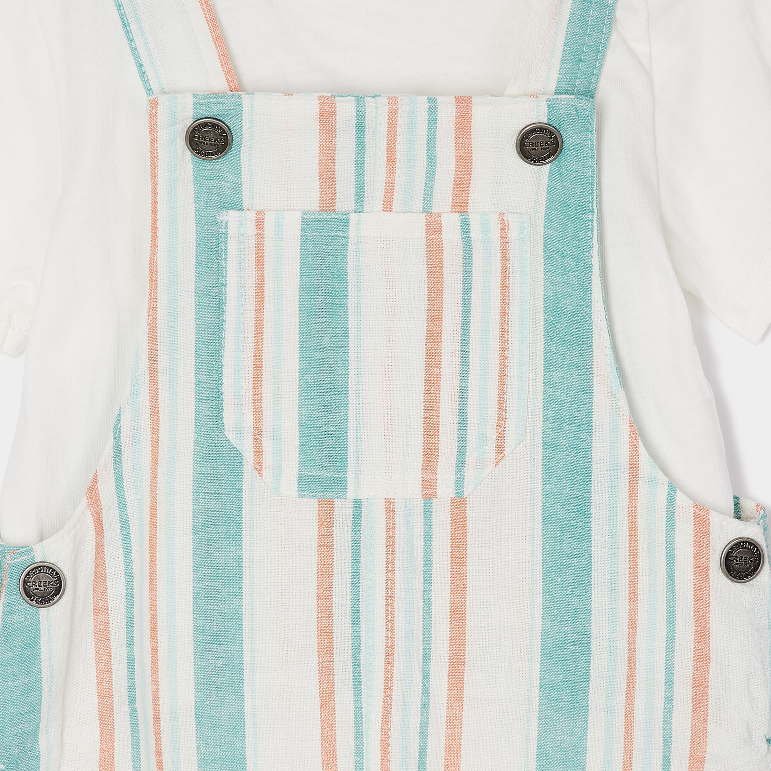 Ensemble salopette t-shirt Creeks ecru bébé garçon | La Halle